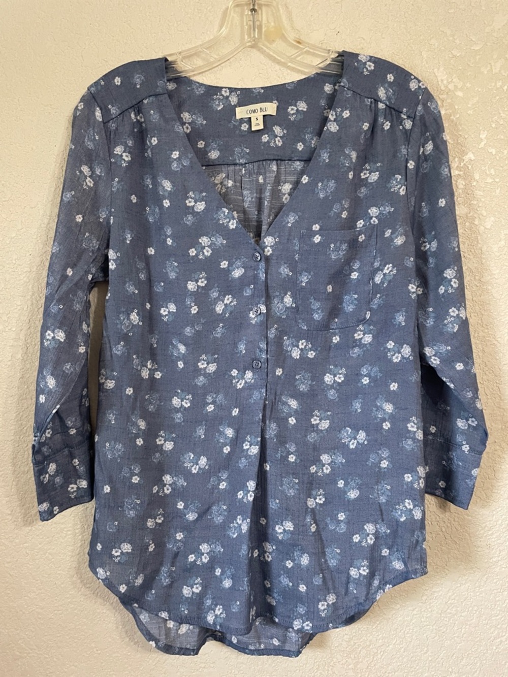 Como Blu Floral Print Top